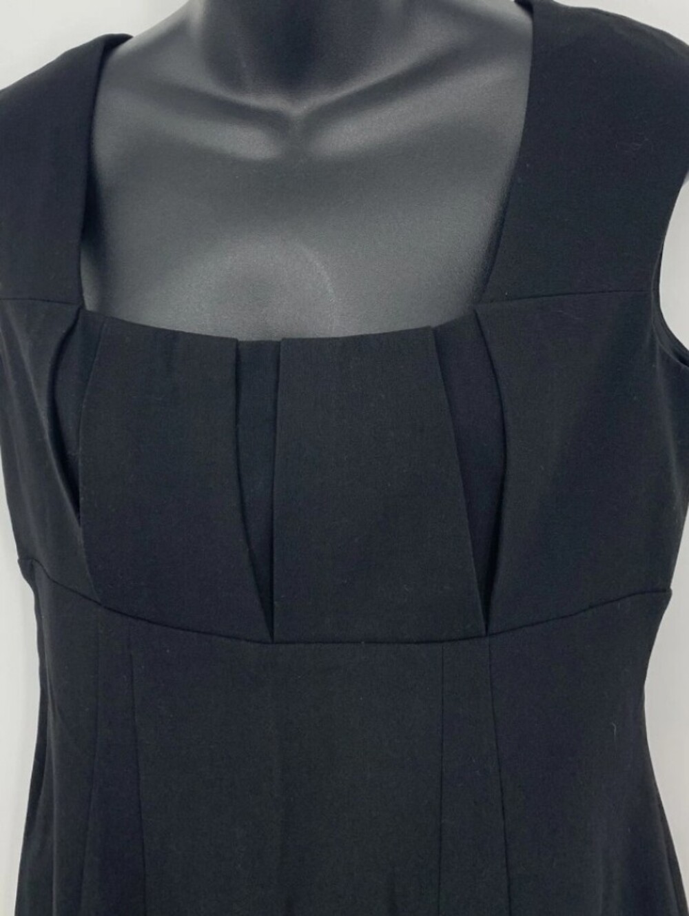 Calvin Klein Classic Black Sheath Dress w/Pleated Bodice Sz 10